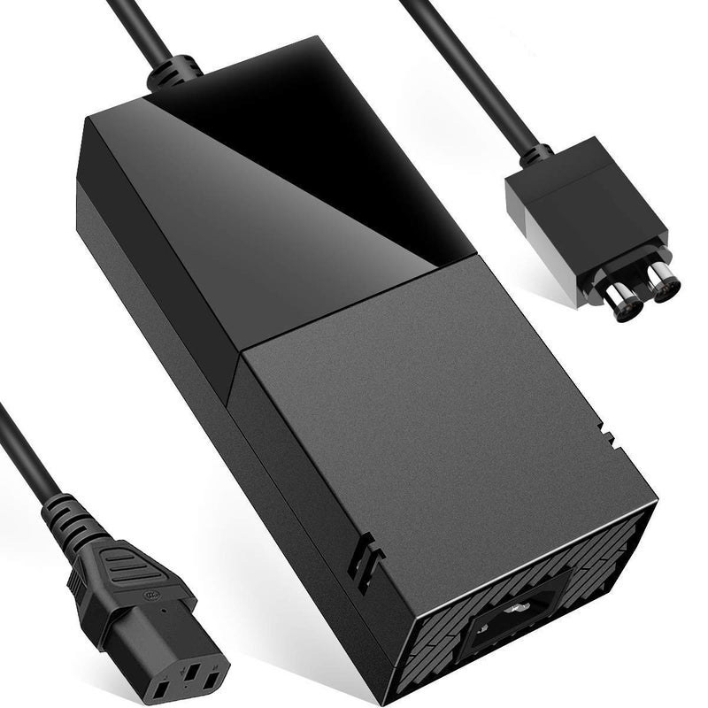 SUMLINK Power Supply Brick for Xbox One, AC Adapter Cable Replacement Kit for Xbox One Console Games, Auto Voltage 100-240V, Black (Brick+2*Cable) - Image 1